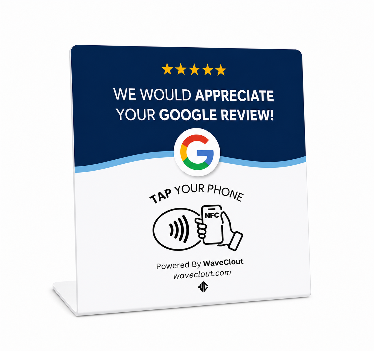 Google Review Stand - Blue