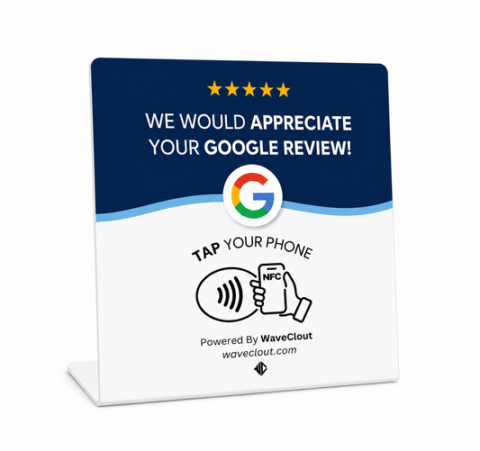 Google Review Stand - Blue