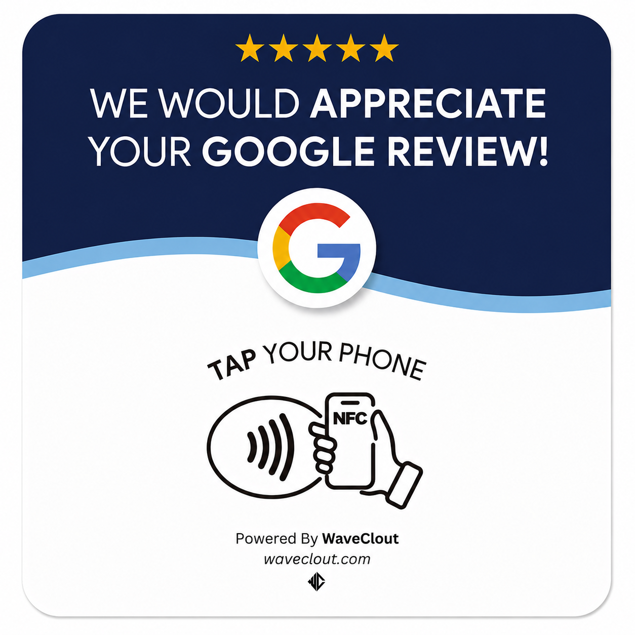 Google Review Plaque - Blue